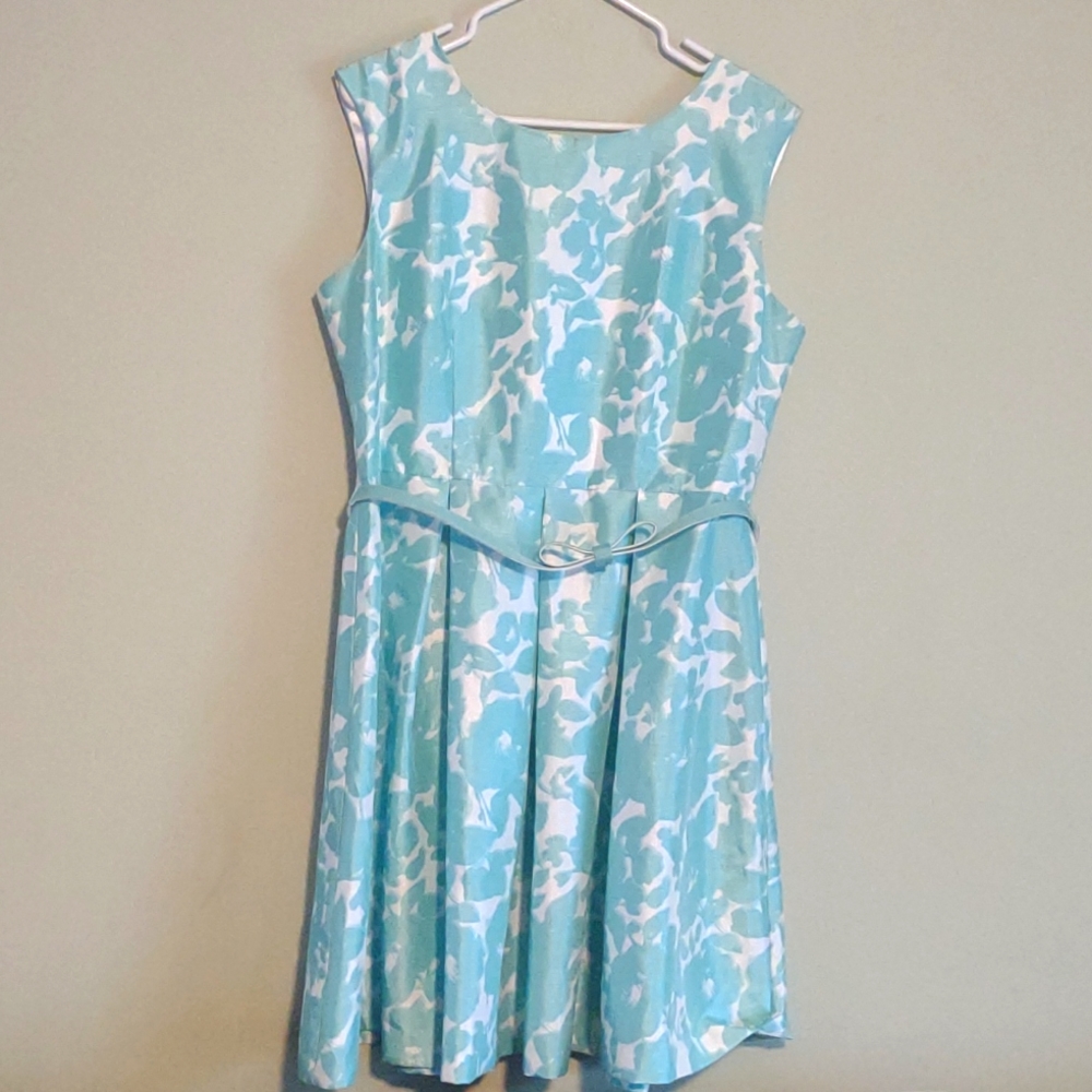 Danny and Nicole's size 14 teal and white dress